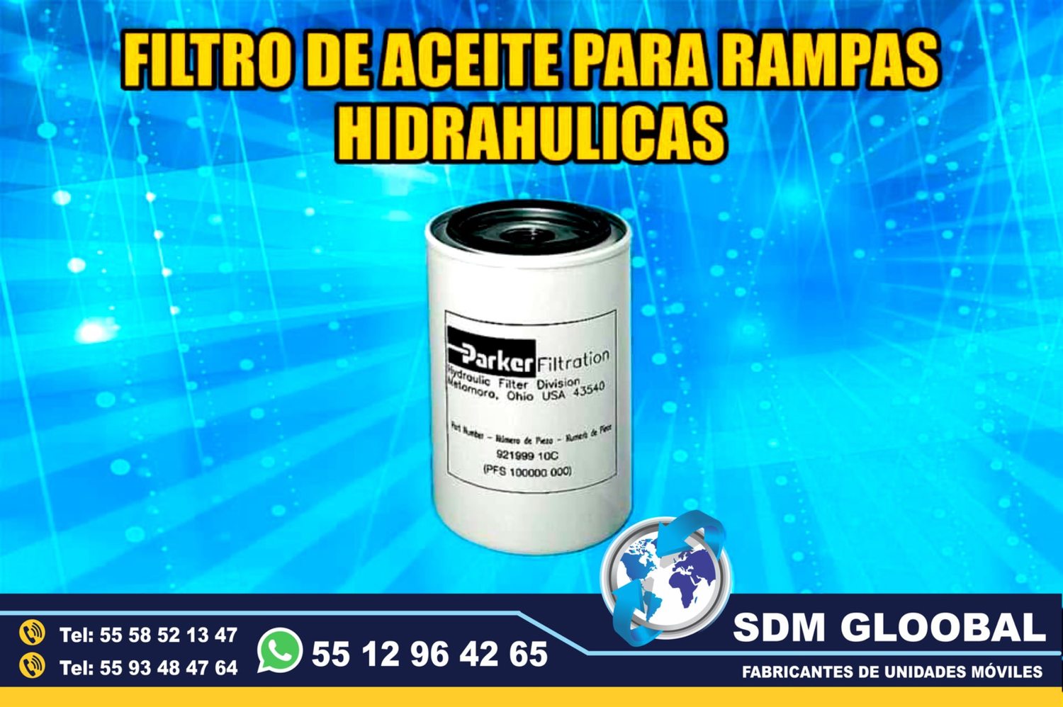 Venta de Filtro de aceite para Rampas Hidraulicas de carga<br>