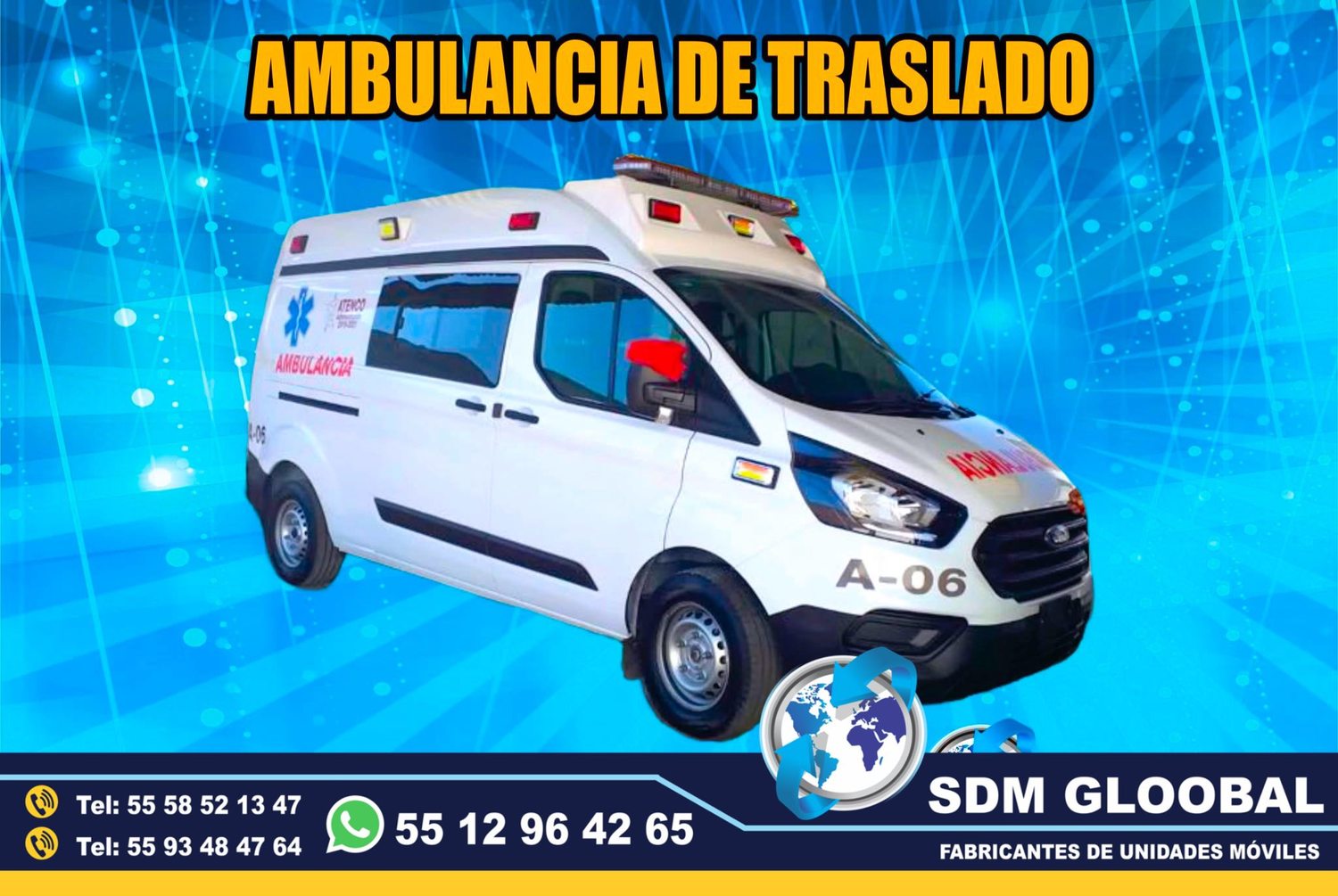 Venta de Ambulancias de Traslado de Tipo 1 y Tipo 2 Hecho en Mexico.<br>