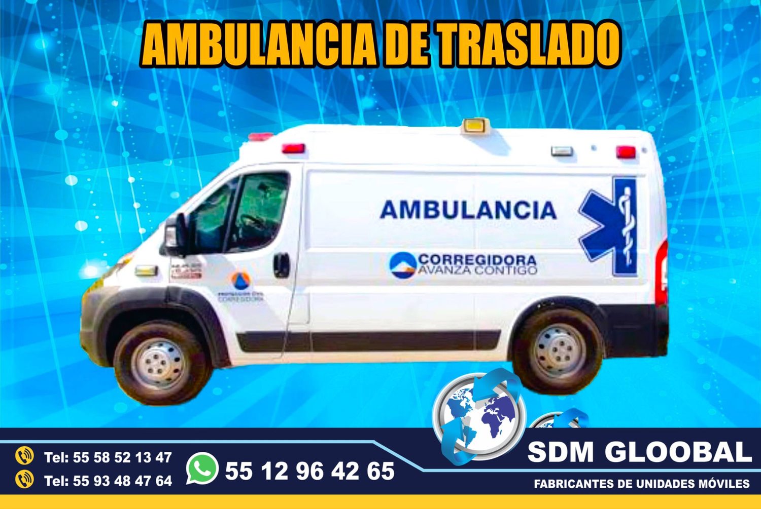 Venta de Ambulancias de Traslado de Tipo 1 y Tipo 2 Hecho en Mexico.